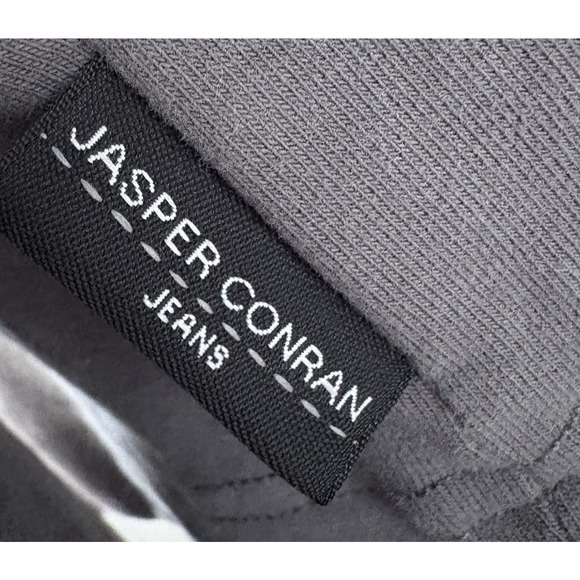 Jasper Conran Large Zip-Up Hoodie Jacket Drawstring Waist Gray Pink Minimalist - Picture 7 of 13